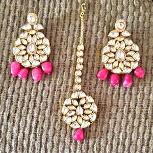 Studded earings with tikka